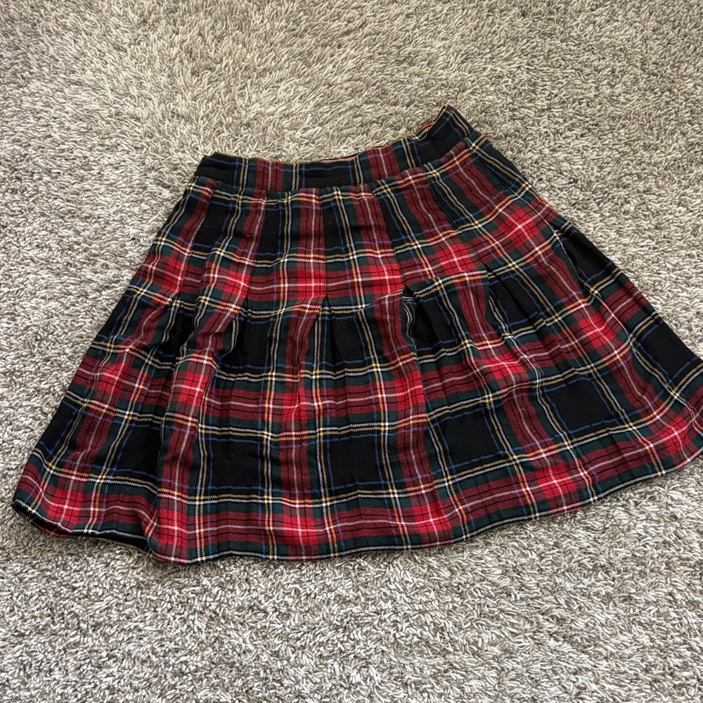 Tracy Evans Red and Black Plaid A-Line Skirt